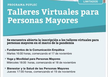Comienza un ciclo de talleres virtuales para Personas Mayores