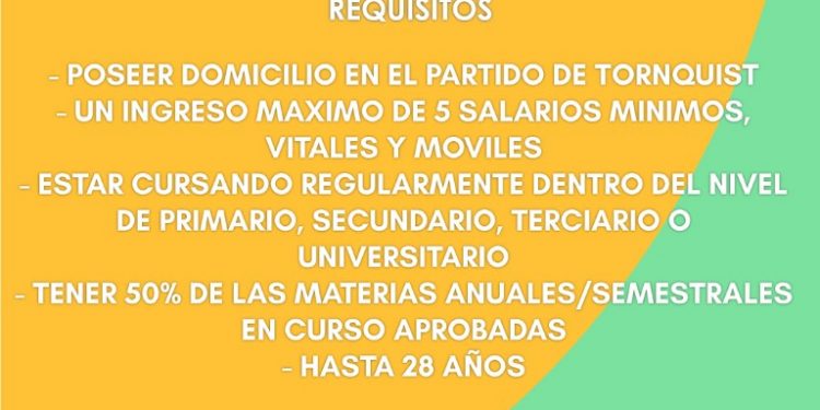 ABRE LA INSCRIPCIÓN AL PROGRAMA “TORNQUIST ESTUDIA 2021”