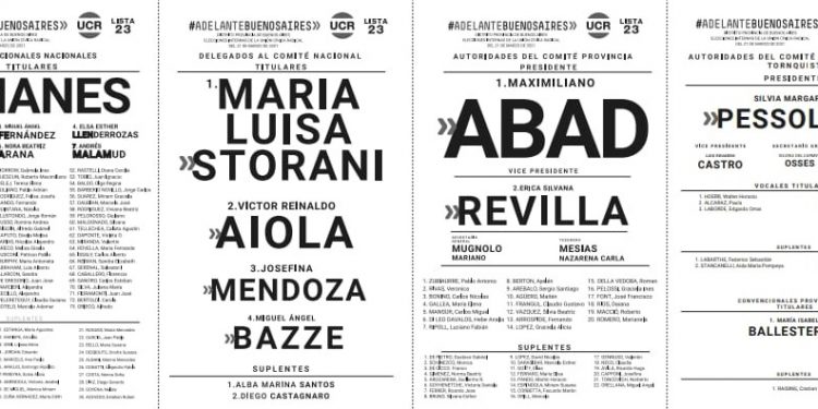 Quienes son los candidatos de la sexta sección en la interna de la UCR.