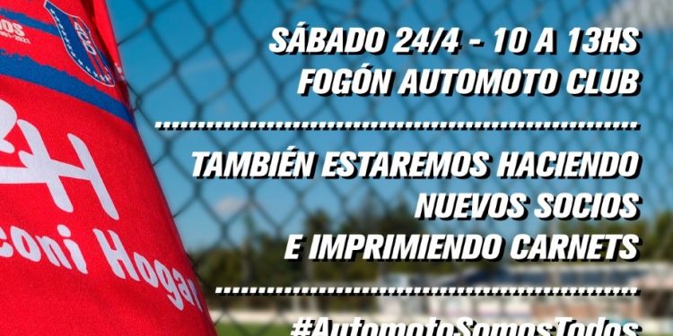 Este sábado,  Automoto venderá su nueva camiseta y hará socios y carnets