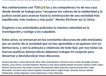 COMUNICADO DE REPUDIO Y SOLIDARIDAD ANTE VIOLENCIA POLITICA