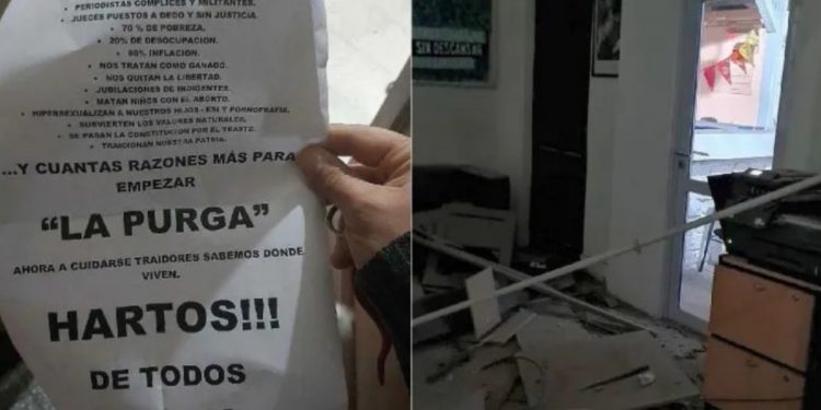Qué dicen los panfletos hallados en la explosión del local partidario en Bahía Blanca