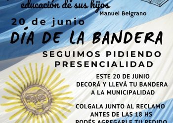 Padres Organizados invitan a colgar banderas y continúan el reclamo por la presencialidad