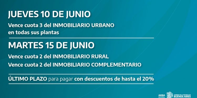 Hasta el jueves 10 de junio se puede pagar con descuento la cuota 3 del Inmobiliario Urbano