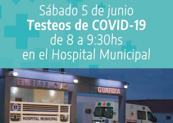 Mañana realizarán testeos de Covid-19 en el Hospital Municipal