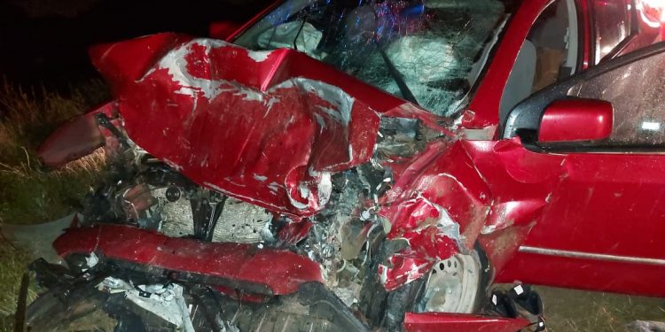 Fuerte choque en Ruta 33: seis personas trasladadas