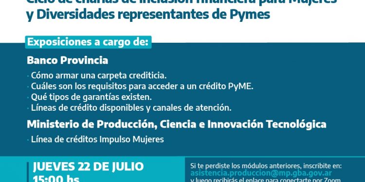 Primera jornada del ciclo de charlas de inclusión financiera para Mujeres y Diversidades representantes de Pymes