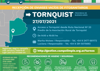Se realiza éste martes una nueva jornada de recepción de envases vacíos de fitosanitarios