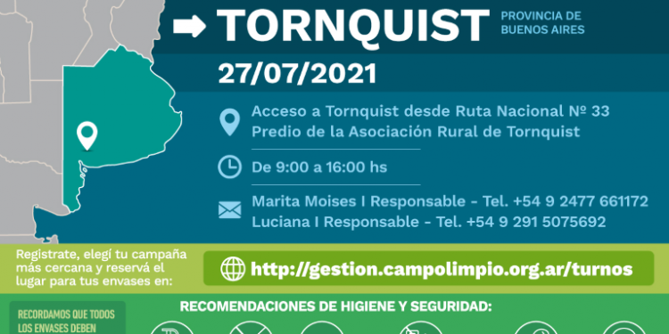 Se realiza éste martes una nueva jornada de recepción de envases vacíos de fitosanitarios