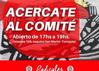 La UCR. invita a acercarse al comité a afiliados y simpatizantes