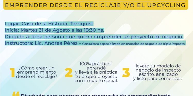 Se viene un taller para crear emprendimientos desde el reciclaje