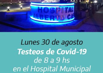 Lunes30: realizarán testeos de Covid-19 en el Hospital Municipal