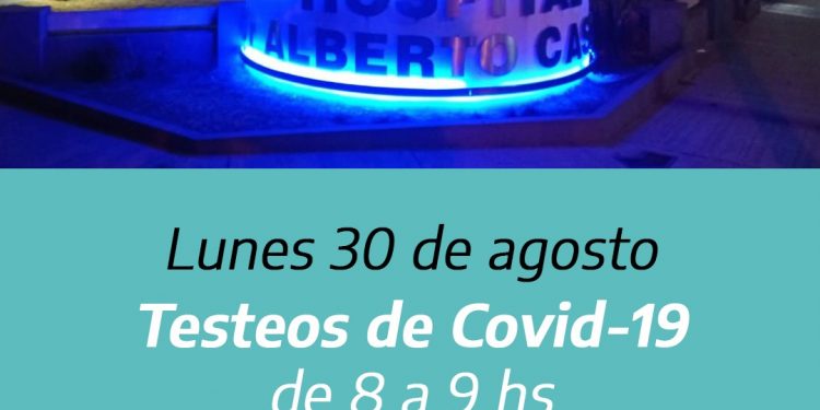 Lunes30: realizarán testeos de Covid-19 en el Hospital Municipal