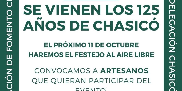 El 11 de octubre Chasicó festejará el 125º aniversario de su fundación