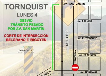 Permanecerá cerrada la intersección de Av. Irigoyen y Av. Belgrano