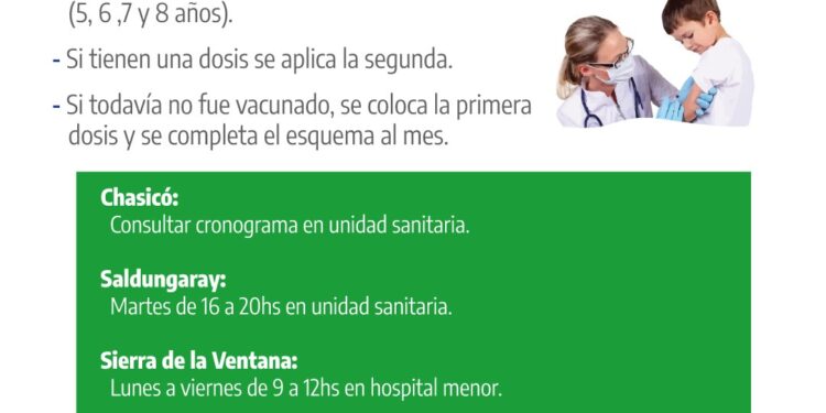 Campaña de aplicación en niños de la segunda dosis de la vacuna contra la varicela