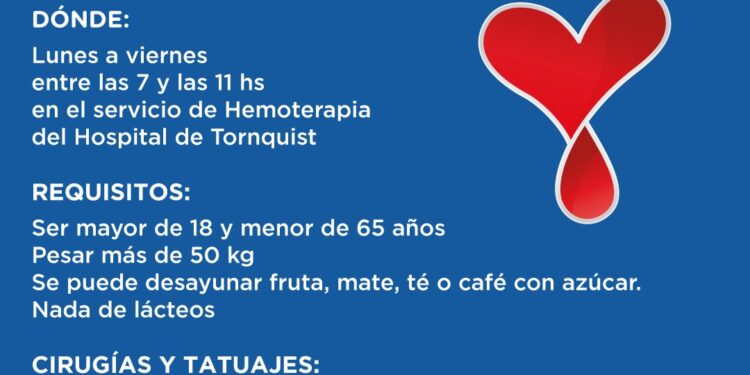 Solicitan donantes para reponer el banco de sangre del hospital de Tornquist