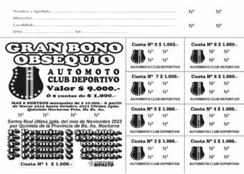 Automoto sacó a la venta su Gran Bono Obsequio