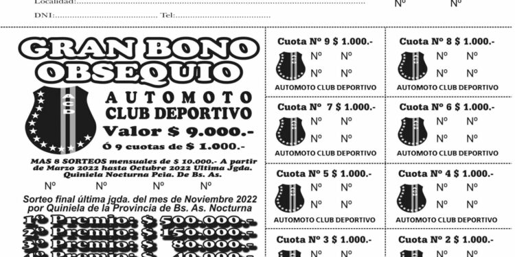 Automoto sacó a la venta su Gran Bono Obsequio