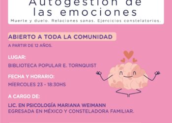 Brindarán un taller de autogestión de las emociones