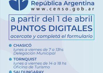 Se dispondrán Puntos Digitales para poder completar el Censo Digital