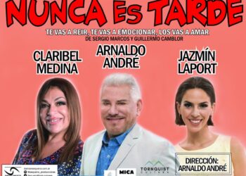Arnaldo André, Claribel Medina y Jazmín Laport, llegan al Teatro Rodolfo Funke