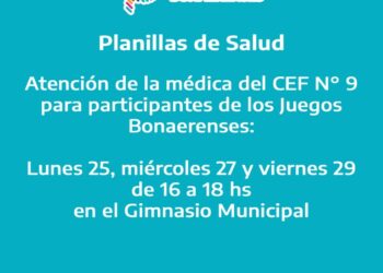 Juegos Bonaerenses: Atención médica para completar la planilla de salud