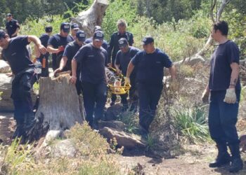 Los Bomberos de Tornquist rescataron a una docente de nuestra ciudad que se accidentó en la Garganta Olvidada