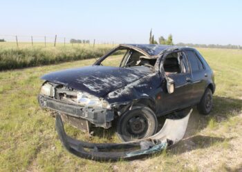 Se registró un vuelco en el acceso a Tornquist por Ruta Nacional 33