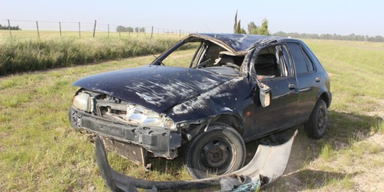 Se registró un vuelco en el acceso a Tornquist por Ruta Nacional 33