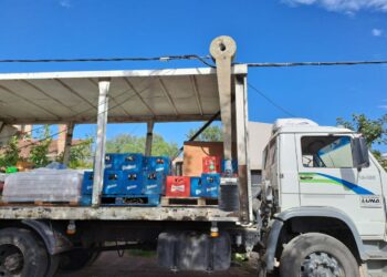 En Martín Fierro al 930 un camión chocó una columna de cemento del tendido eléctrico