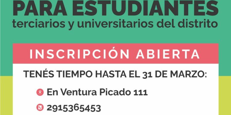 Abre la inscripción a becas municipales para estudiantes terciarios y universitarios