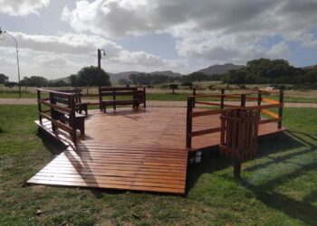 El deck mirador de Villa Serrana La Gruta luce renovado