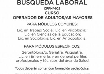 Se seleccionarán dos personas para el dictado de curso