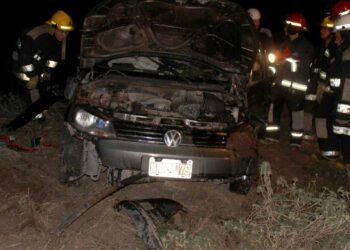 Vuelco en la Ruta 33 a pocos metros del empalme con la Ruta 76