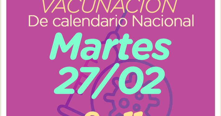 Martes 27: habrá vacunación de calendario en la localidad de Tres Picos