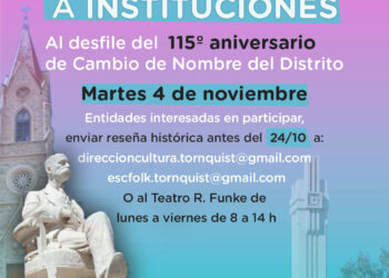 Convocatoria a instituciones para el desfile del 4 de noviembre en Tornquist